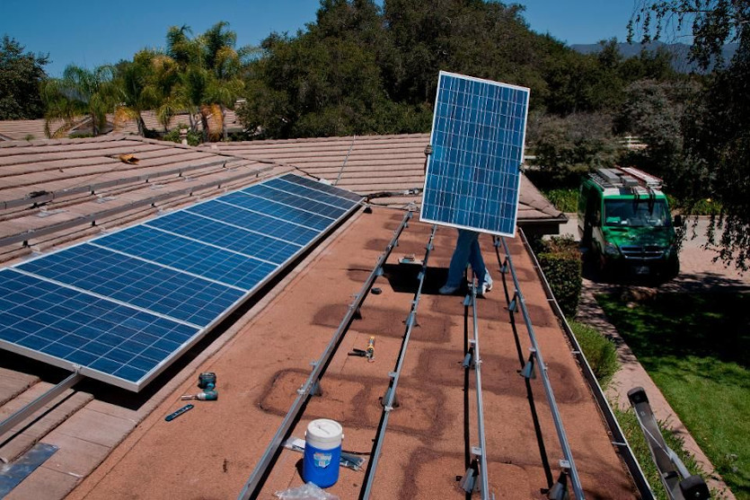 Instalando un techo de paneles solares