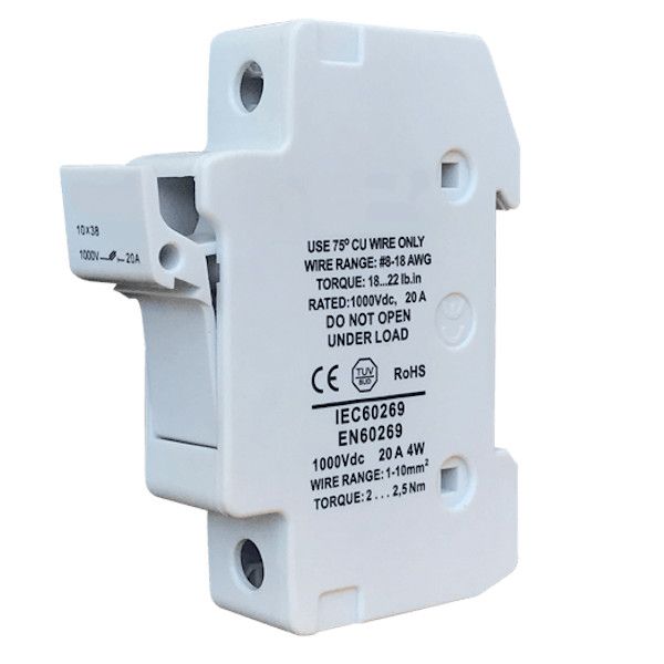 Porta Fusible Solar 10x38mm gPV 1100VDC 25A