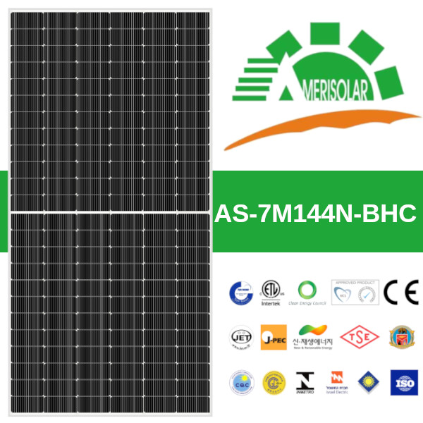 Panel N-Type Bifacial Amerisolar 144c 600Wp - AS-7M144N-BHC-600W